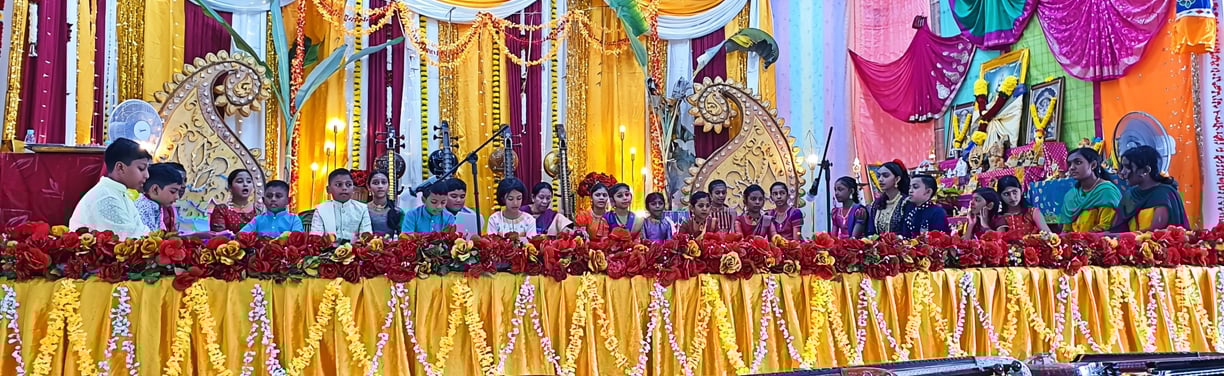 Thevaram performance during Navarathiri event. Stage performance by students