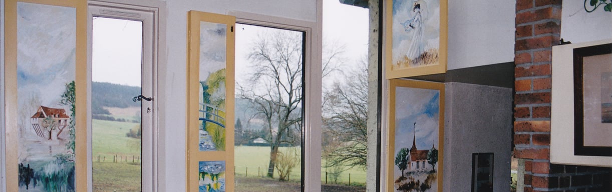 Peintures sur volets intérieurs réalisées par France CRUSE.
