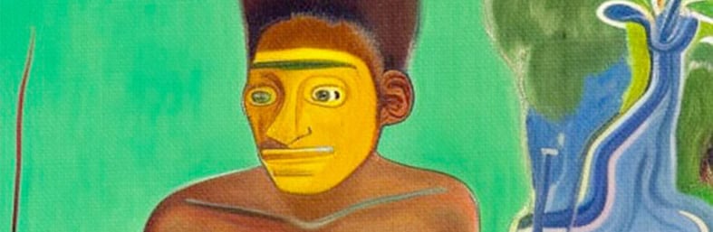 détail peinture de Berg jeune kanak