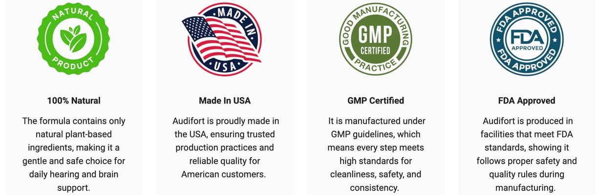 100 % natural certification of audifort