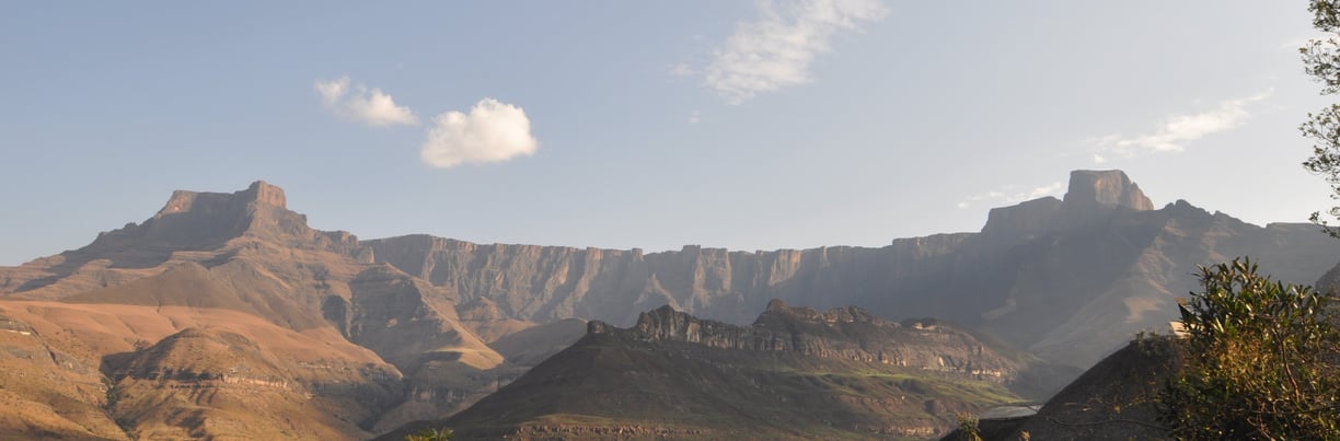 The view of the amphitheatre from the Thendele Upper Camp, Drakensberg Amphitheatre