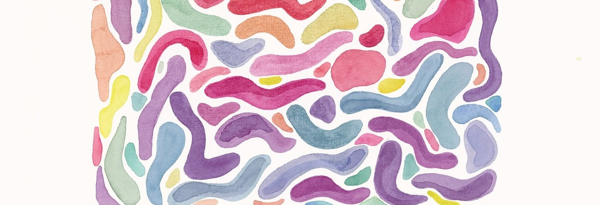 Aquarelle abstraite, formes géométriques, art contemporain