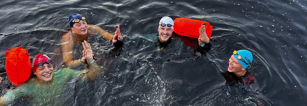 enduranceID team on the open water swim practice