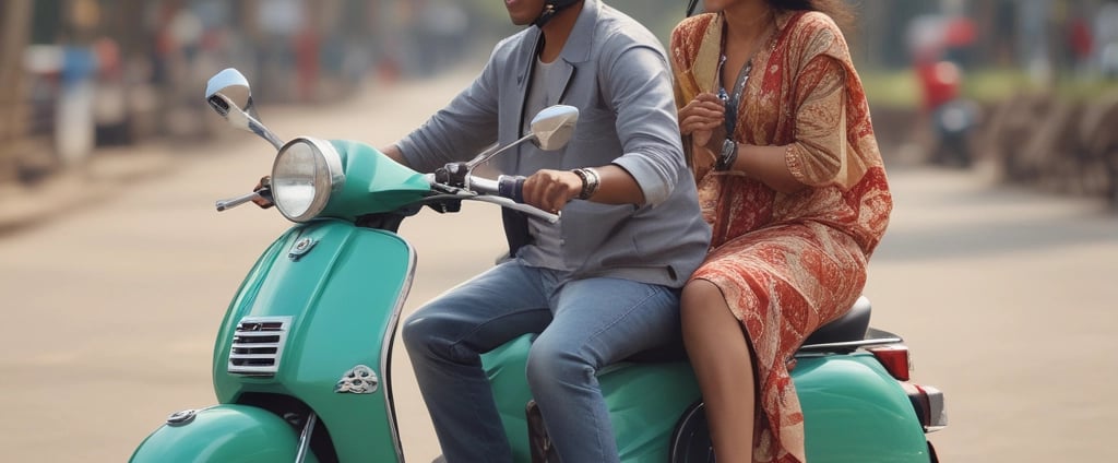 A couple enjoying bike rentals in Vizag
