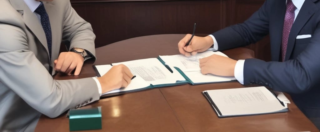 A person holds a smartphone displaying a stock market trading app with candlestick charts. A laptop is on a wooden table with a similar financial chart, indicating active trading or analysis. The setting suggests a home office or casual workspace.