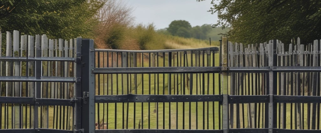 A wooden fence with wire mesh supports a bright yellow-orange sign which reads 'Always wash hands after touching animals.' Behind the fence, there are animal enclosures with green grass and wooden structures. There are additional signs on the structures in the background providing more information.