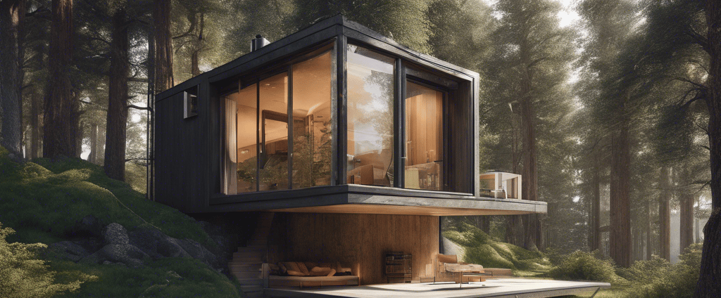 A house sitting in the middle of a forest