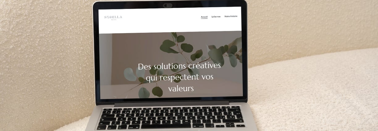 Capture d'écran du site web de Sorella.