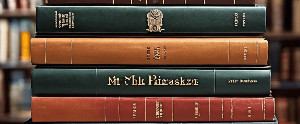 pile of seven assorted-title books about buisness with there binding showing 