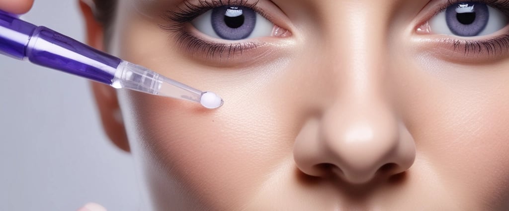 a woman with a blue eyeliners and a white top