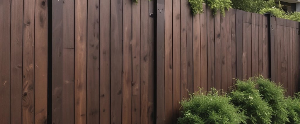 A multi-tiered wood deck brown in color with black iron railings set in a rustic, wooded setting.