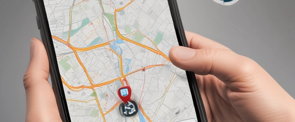 A hand holds a portable GPS device displaying a map. The device shows navigation buttons and the brand name 'TwoNav'. The background is blurred, suggesting outdoor surroundings.