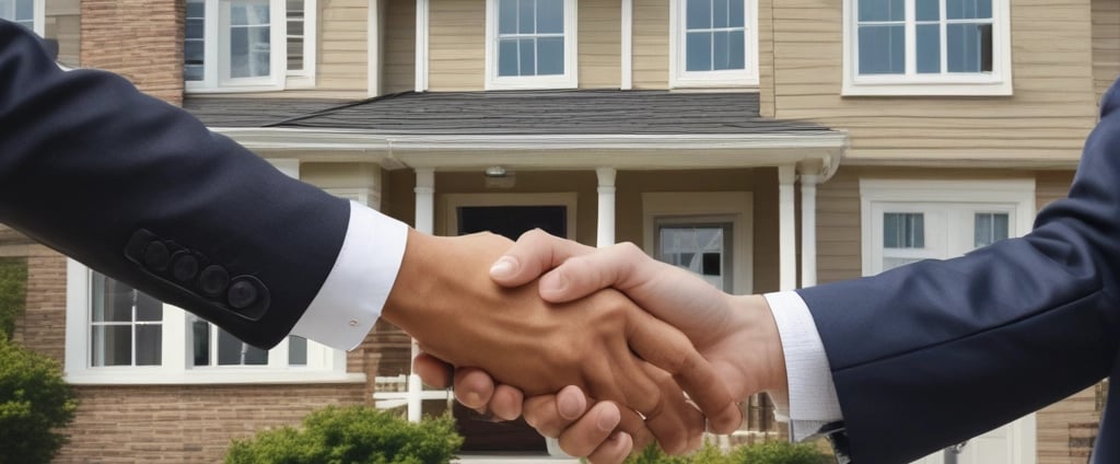 two people shaking hand for sale of a house