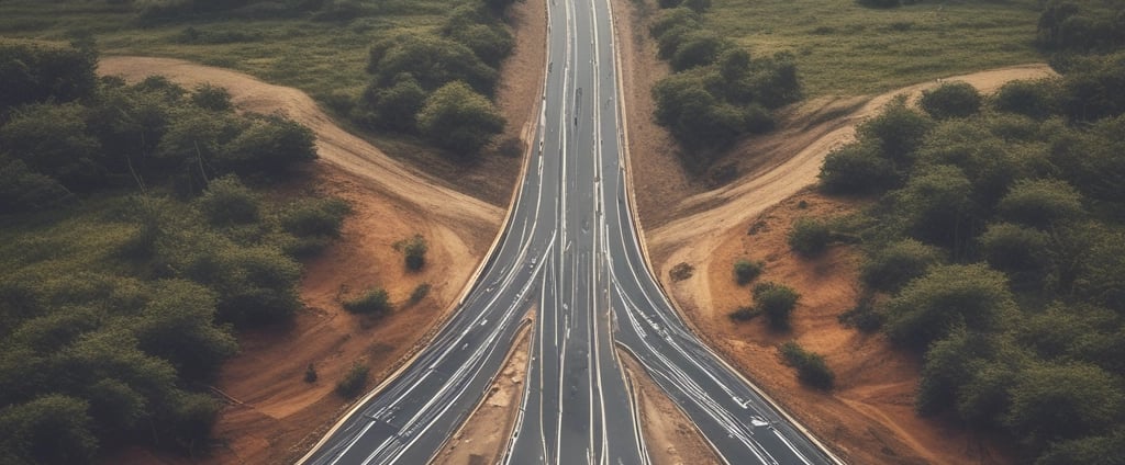 photo of asphalt road towards snow field