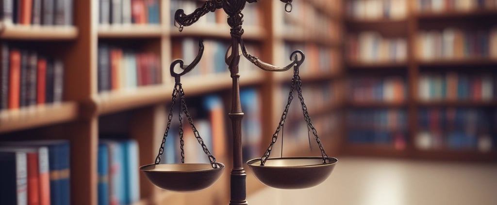 A library with legal scales