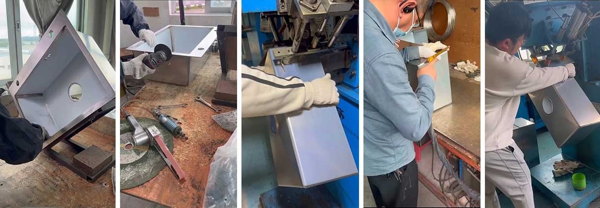 processing procedures of the stainless steel handmade sink