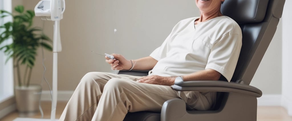 happy patient on IV therapy
