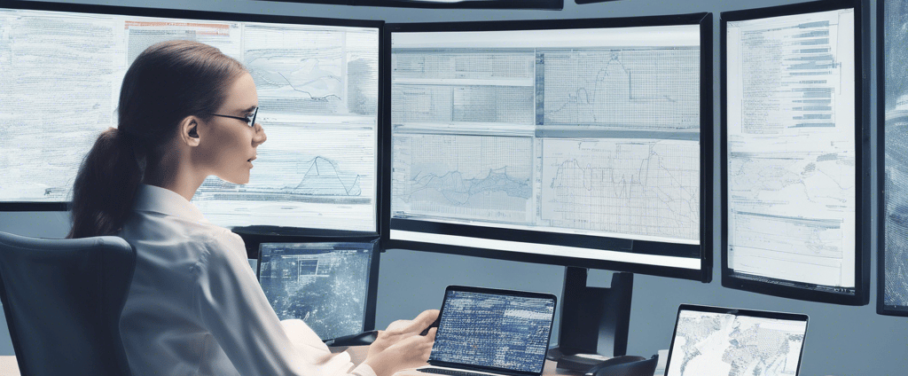 Qualitative analyst behind a computer screen