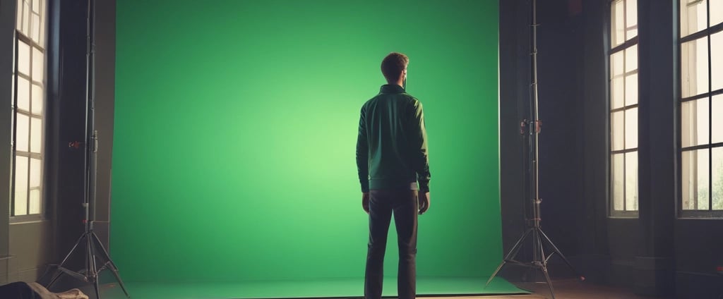 A dynamic composition featuring diagonal streaks of vibrant magenta, red, and yellow set against a dark green, blurred background. The colorful lines appear as if they are moving swiftly across the frame.