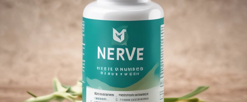 Collection of three cylindrical containers with labels for different dietary supplements. The containers are designed with various colors: yellow for Lion's Mane, green for Spirulina, and purple for Ashwagandha. White and green capsules are scattered around the containers.