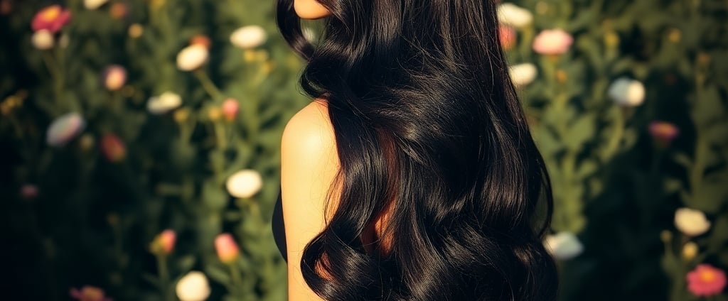 super long natural black hair