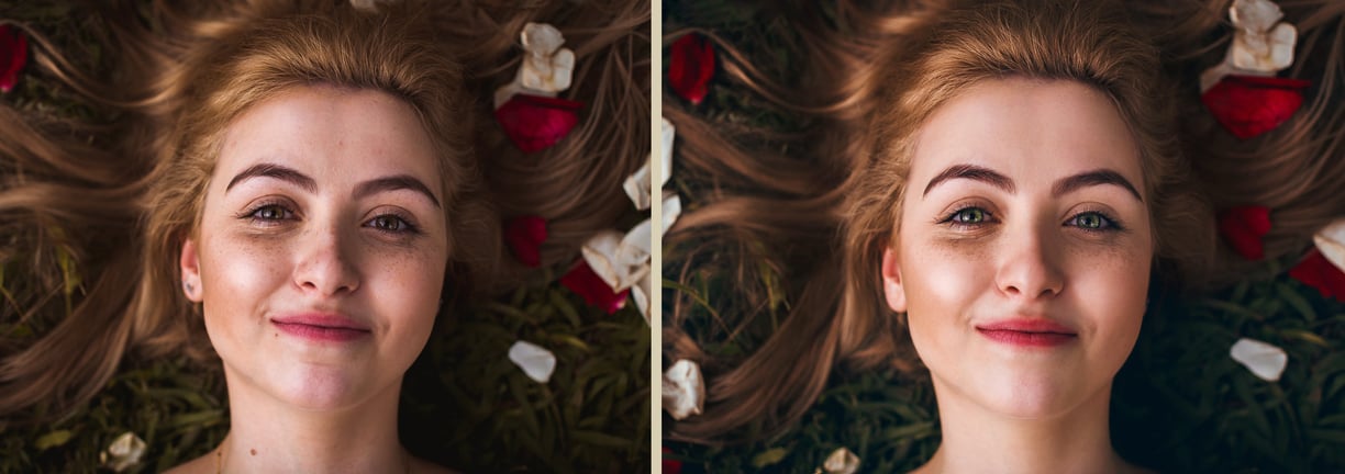 a woman with long hair and a flower in her hair