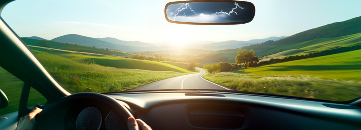 Live your life through the windshield in front of you (the present) and stop living in the past