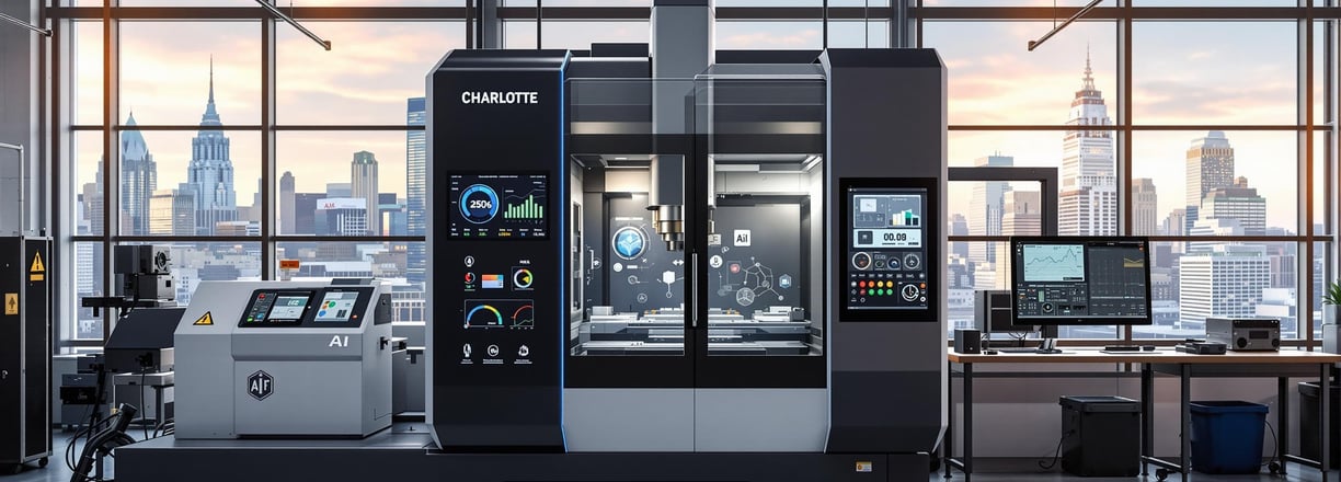 CNC machine operating in Charlotte-based manufacturing workshop