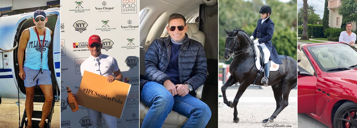 Rick Silvia; in a private jet, on horse back, and at a VIP polo match
