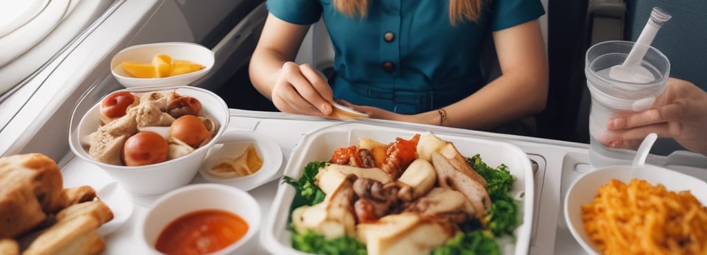 a couple of people sitting at a table with food