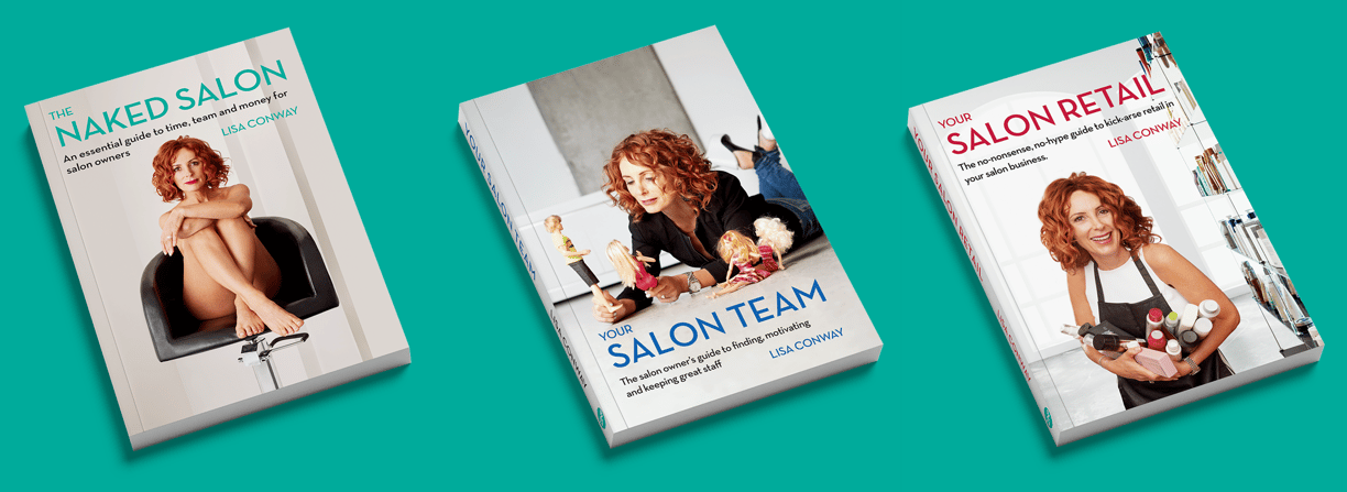 The Naked Salon, Your Salon Retail, Your Salon Team, Books, typesetting by Michelle Pirovich, Squeezebox