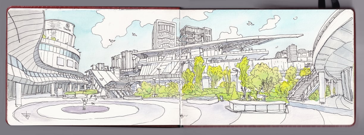 Urban sketch artbook by Evgeny Bondarenko