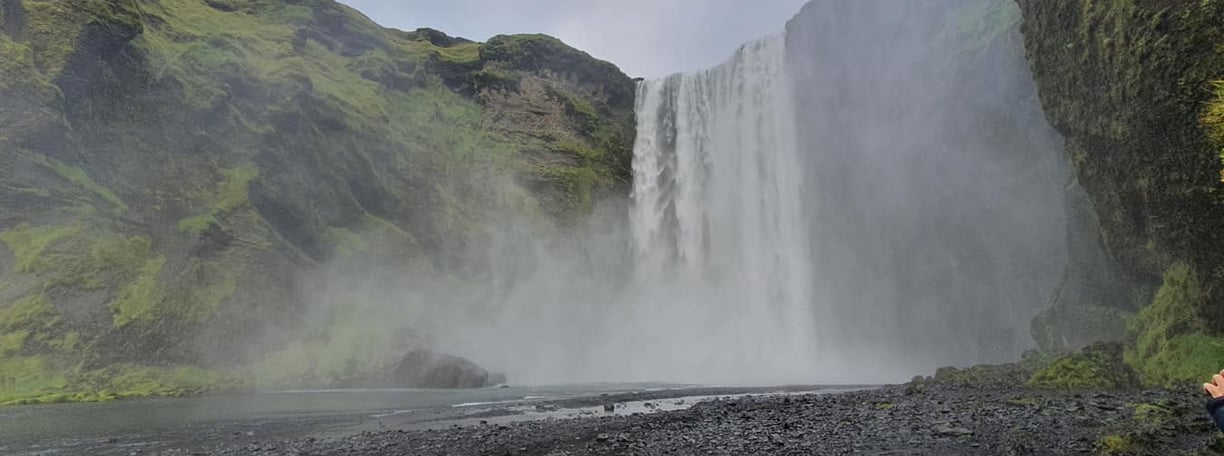 Skogafoss waterfall on the South Coast Tour in Iceland