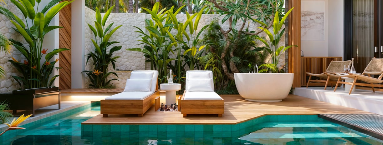 Private pool view at Villa Nila — a key feature of this turnkey off-plan villa by Vision Immo Bali