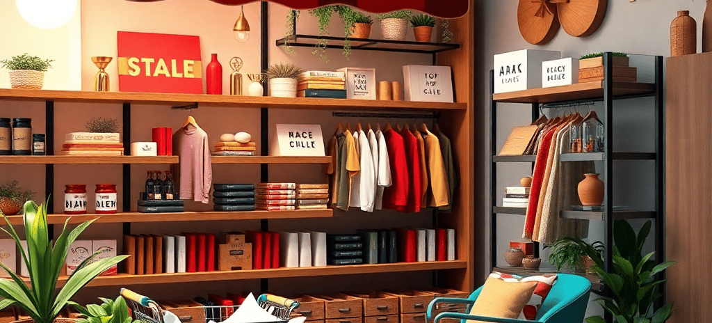 An Image Of a Multi Product Store Showing Lots Of Different Products