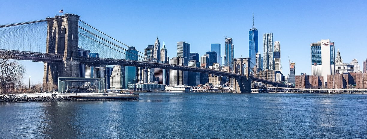 New York City skyline and Brooklyn Bridge