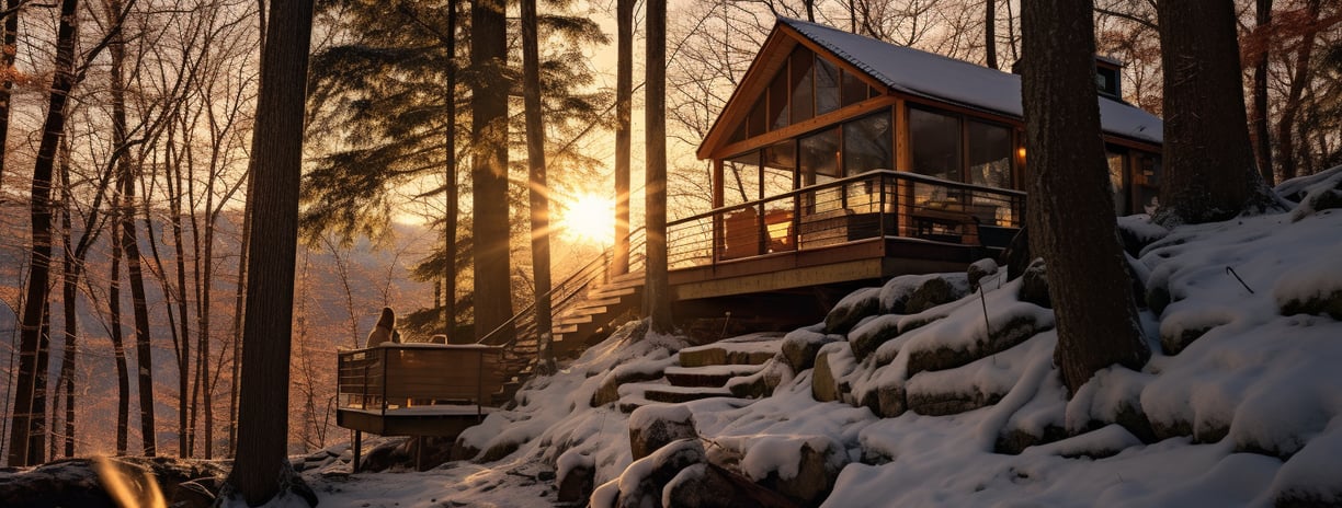 Winter cottage in Canada