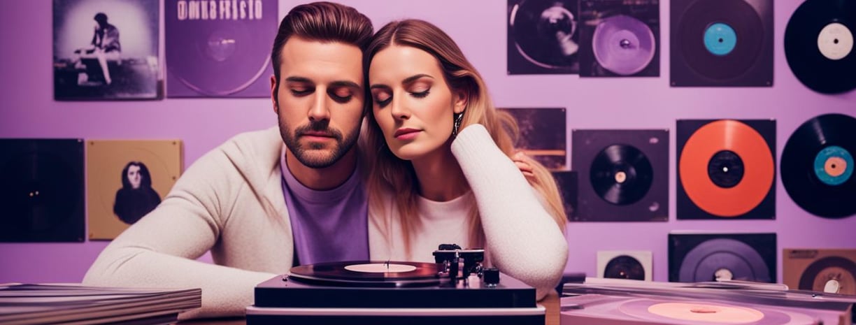 creative songwriting paar beim liebeslied geschenk hören