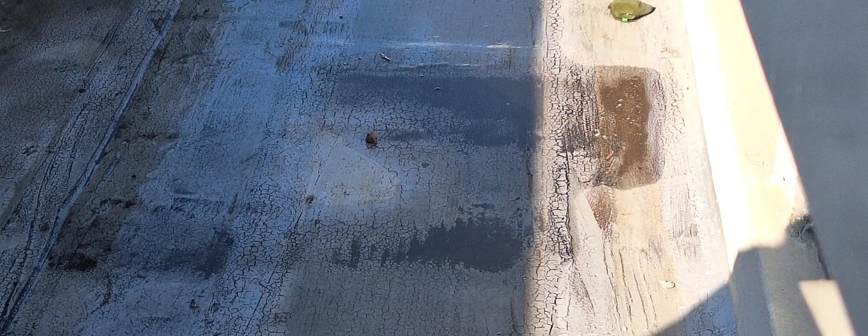 Damaged flat roof slab inspection work West Rand