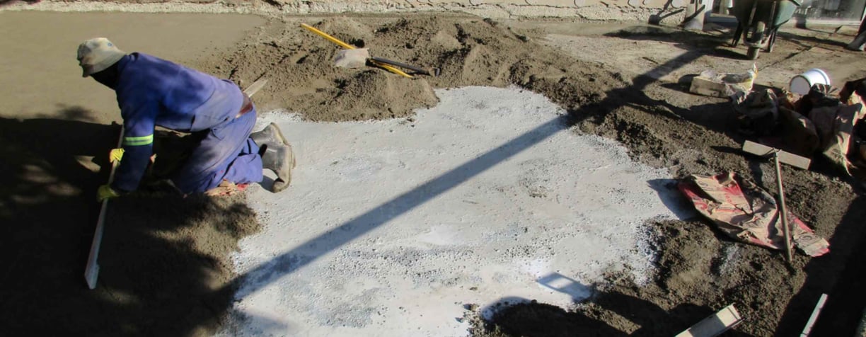 Special advanced screed methods after balcony slab waterproofing. Fourways, Johannesburg