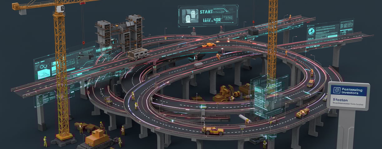 a large circular shaped object with a lot of traffic lights