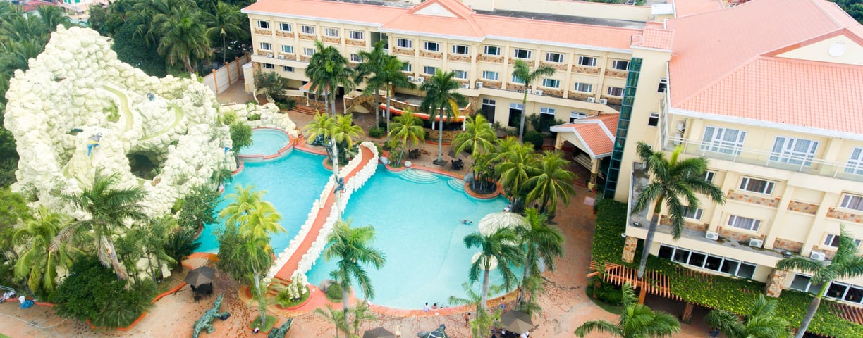 Tanza Oasis Aerial View of Hotel and Pool