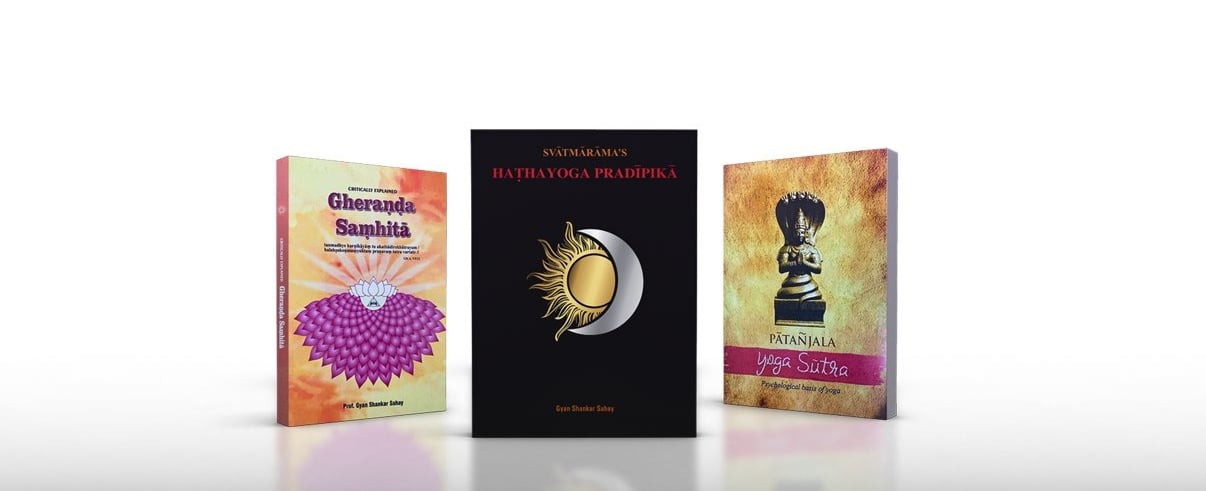 image of three yoga philosophy books 