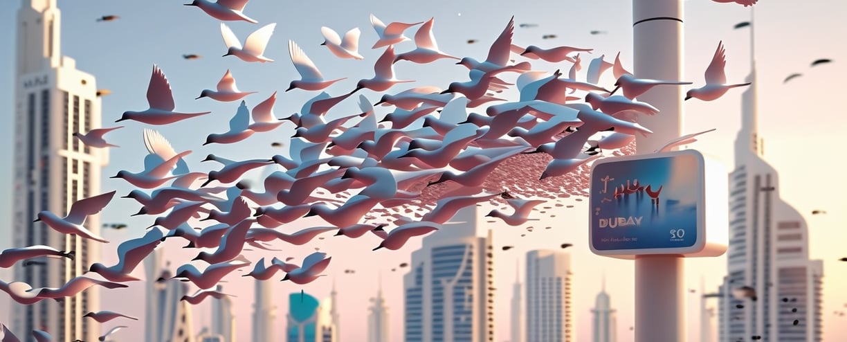 AI generated Starling birds near Dubai Downtown