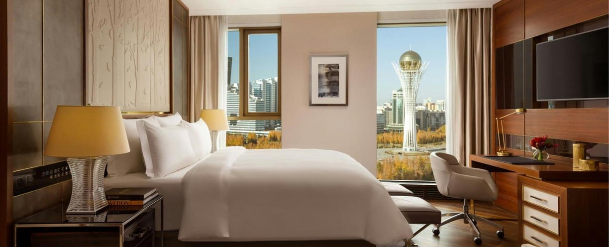 Interior of Ritz-Carlton Astana featuring art commissions by Lumai Studio