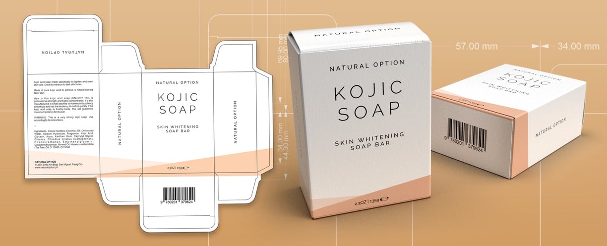 Minimalist Kojic Soap packaging design by Imaheka Graphic Design