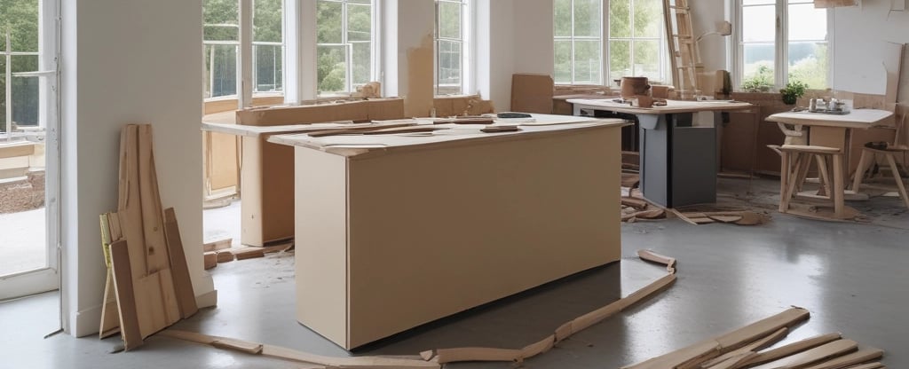 Photo d'un intérieur en plein travaux