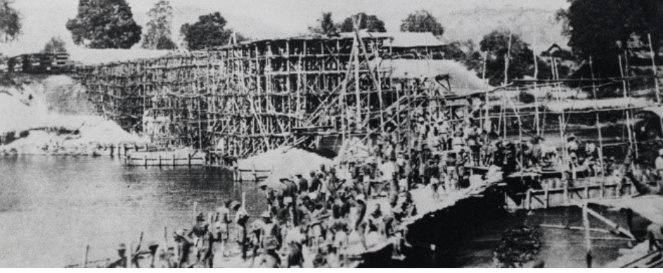 POW's building a Bridge in 1943, part of the Burma Death Railway, Thailand, 2024 from Toursofwar.com