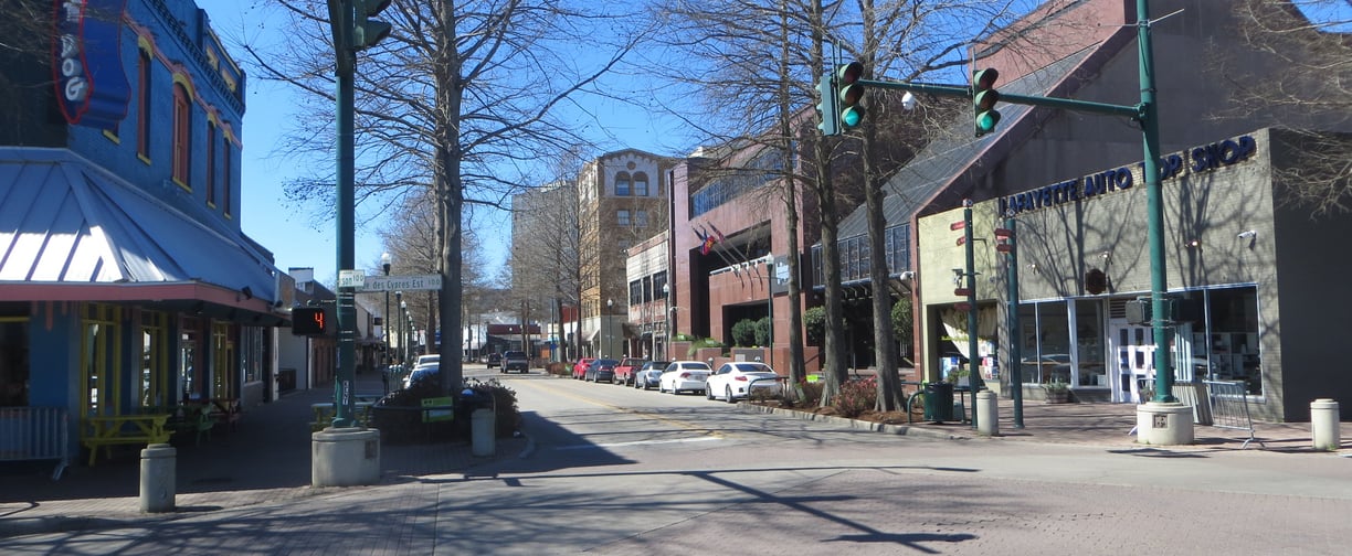 Downtown area image of local businesses in lafayette, la