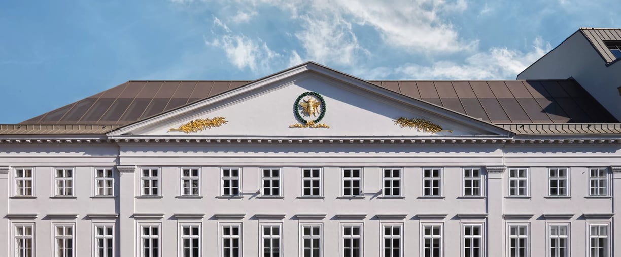 Interior of Rosewood Vienna featuring bespoke art commissions by Lumai Studio